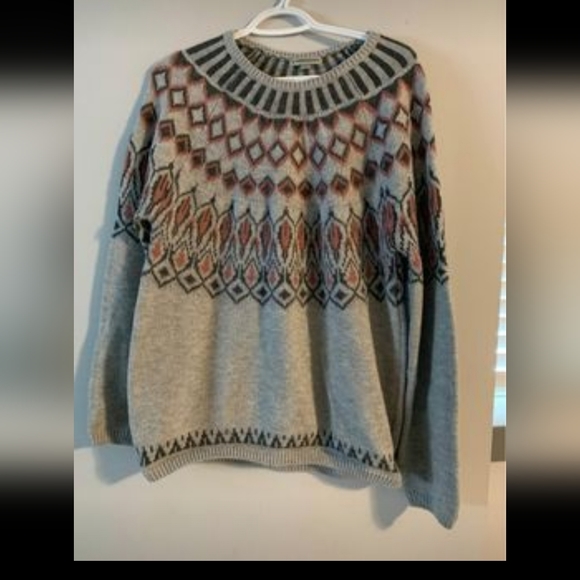 Warehouse One Wool Sweater Grey and Dark Pink - Picture 4 of 5